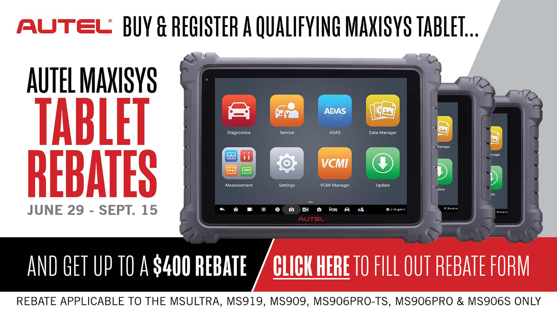 MaxiSYS Tablet Rebates